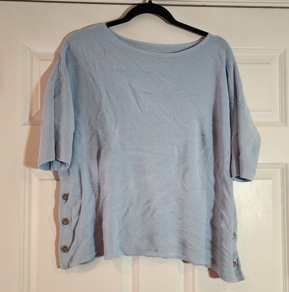 Light Blue Women's Sweater Top. No size, 23in pit to pit